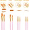 Acrylic Paint Brushes, 6 Packs/60 pcs Nylon Hair Paint Brush Set for All Purpose Oil Watercolor Painting Artist Professional Kits (Pink)
